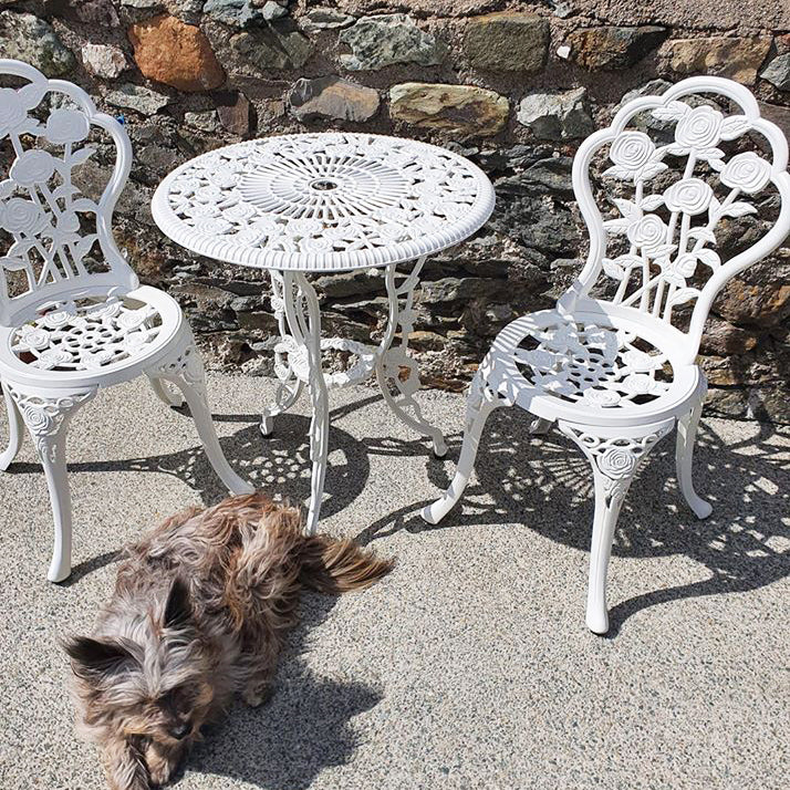 London Rose Bistro 2 Seater Set - White