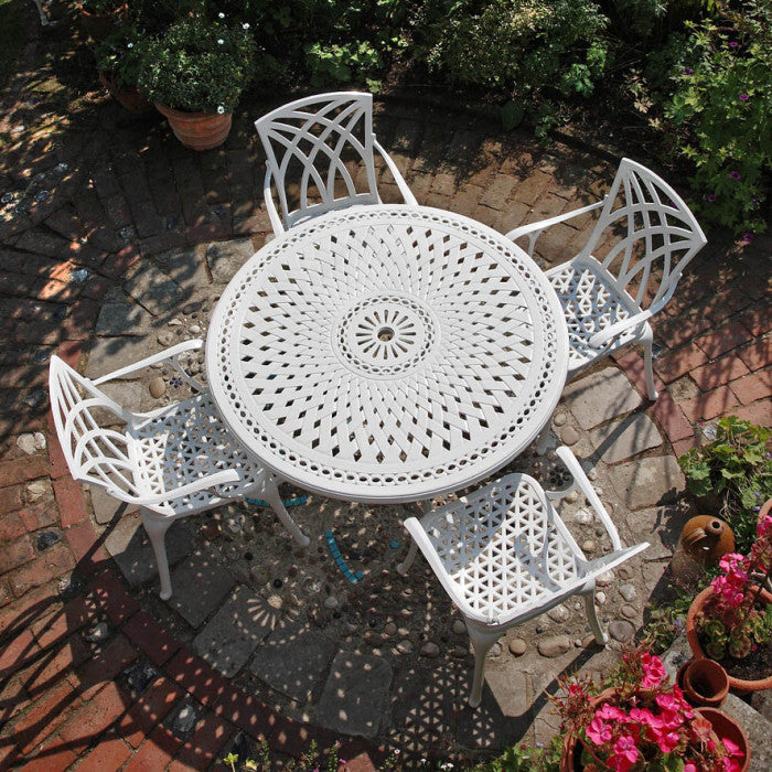 Alice Table 4 Seater Set - White