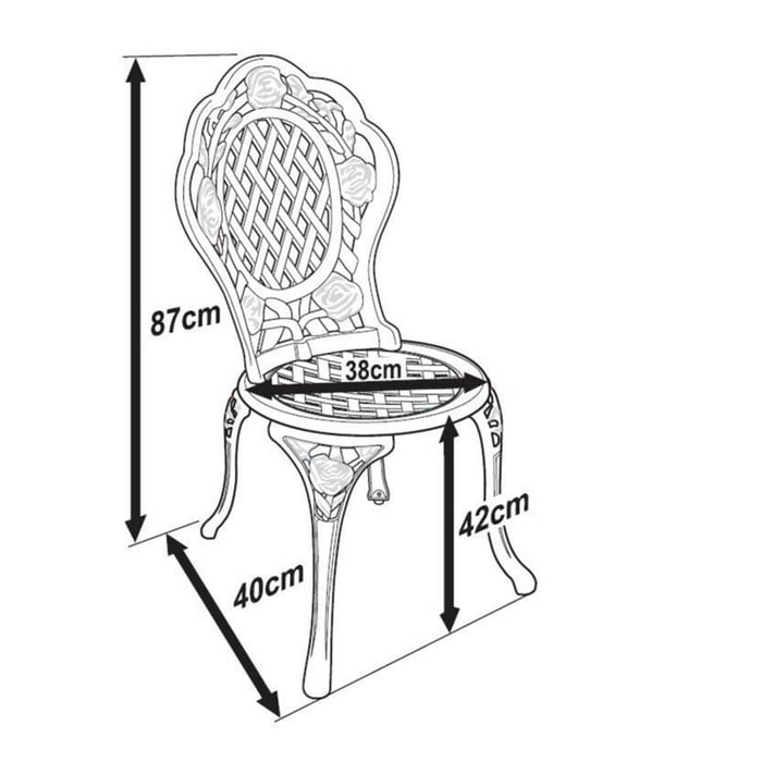 Rose Bistro 2 Seater Set - White