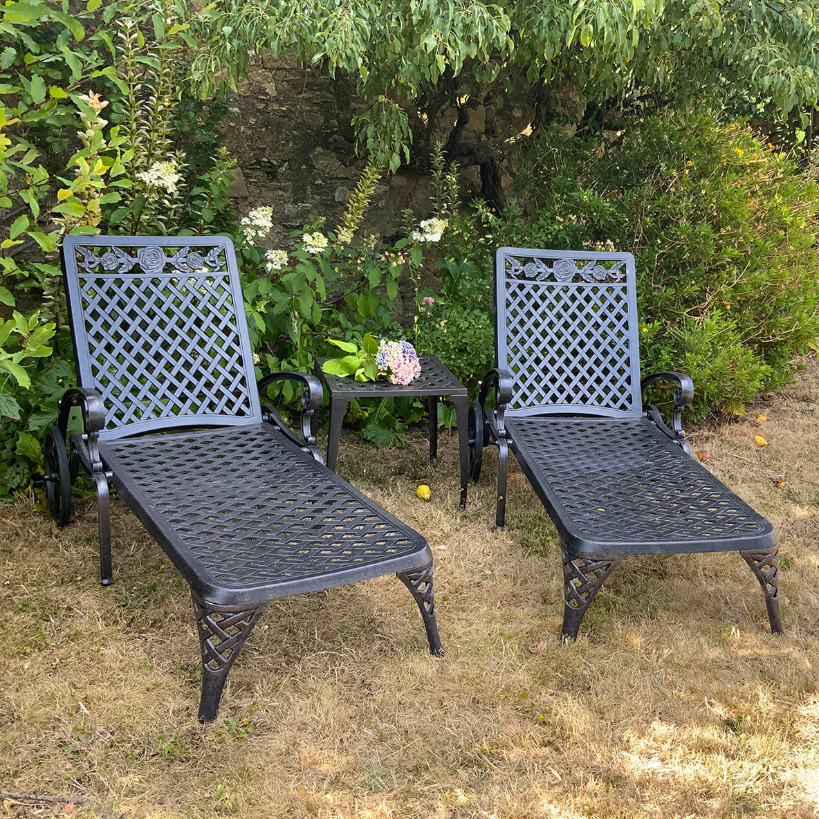Rose Lounger Set - Antique Bronze