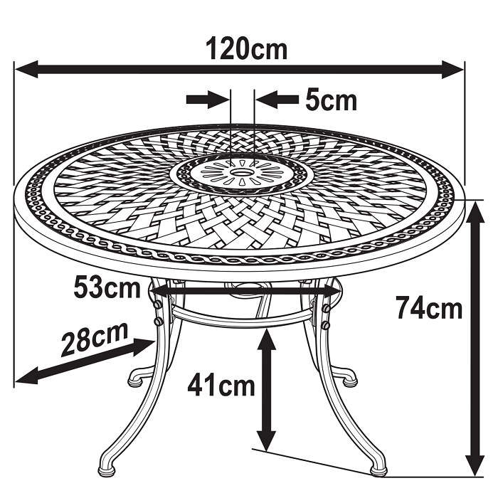 Alice Table 6 Seater Set - Slate