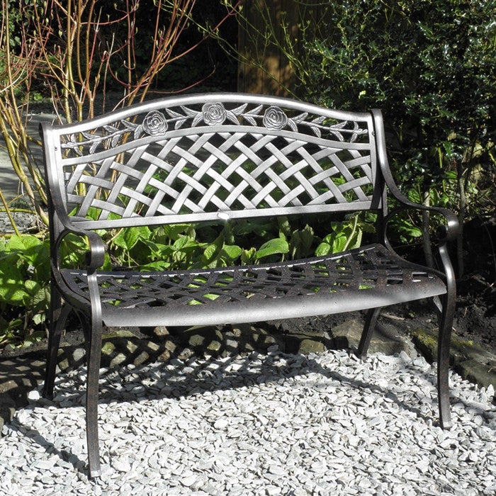 Rose Bench Set - Antique Bronze