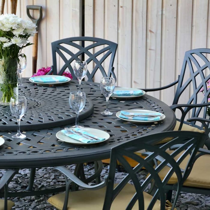 Olivia Table 10 Seater Set - Slate