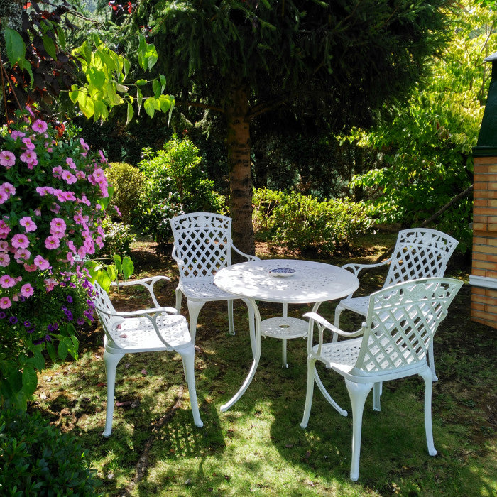 Anna Table 4 Seater Set - White