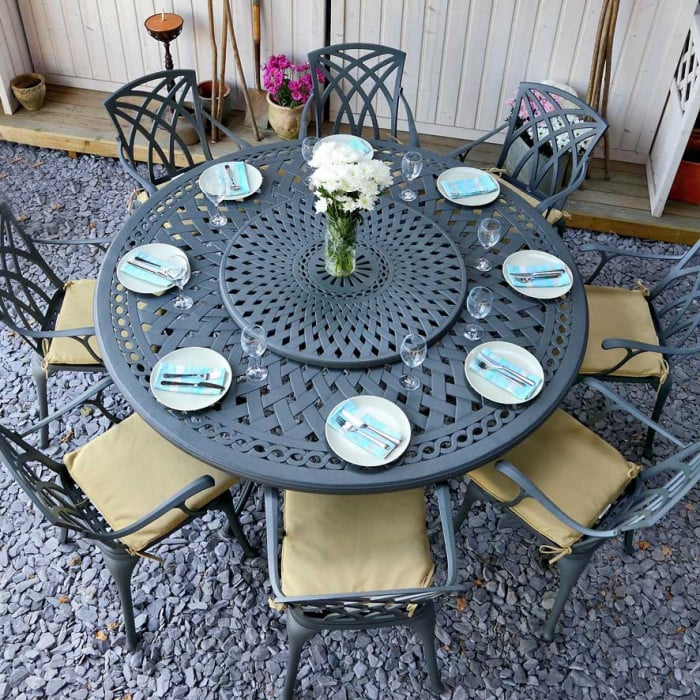 Olivia Table 10 Seater Set - Slate