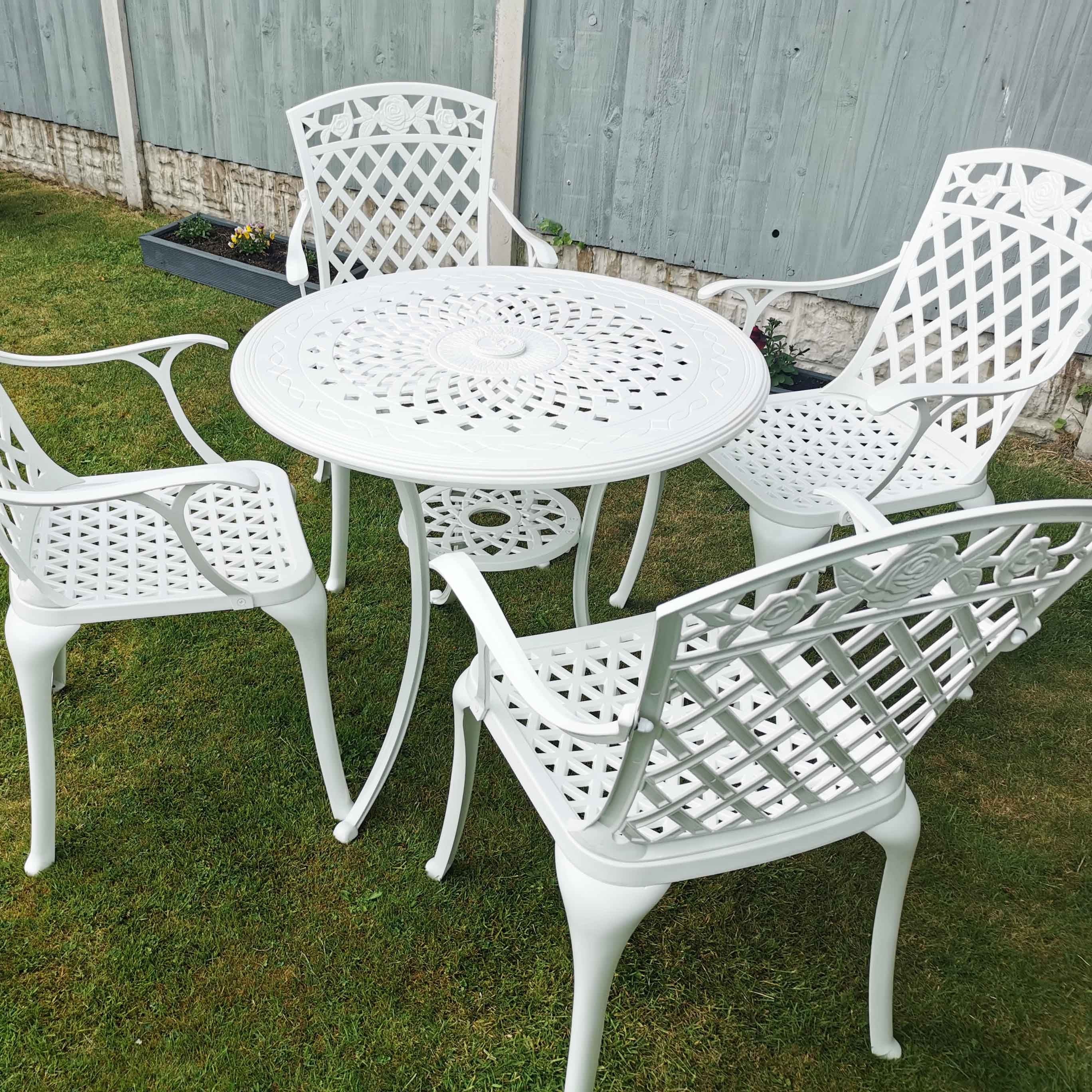 Anna Table 4 Seater Set - White