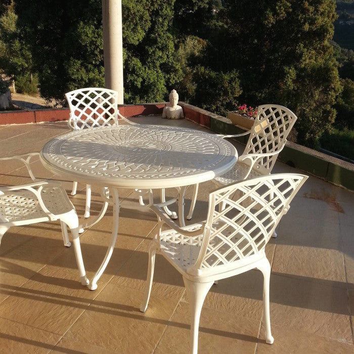 Alice Table 6 Seater Set - White