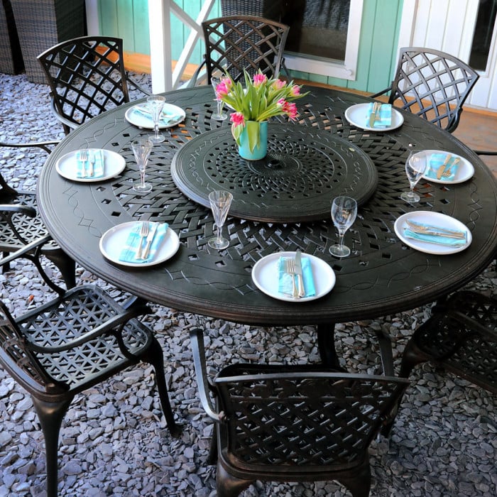Rosie Table 10 Seater Set - Antique Bronze