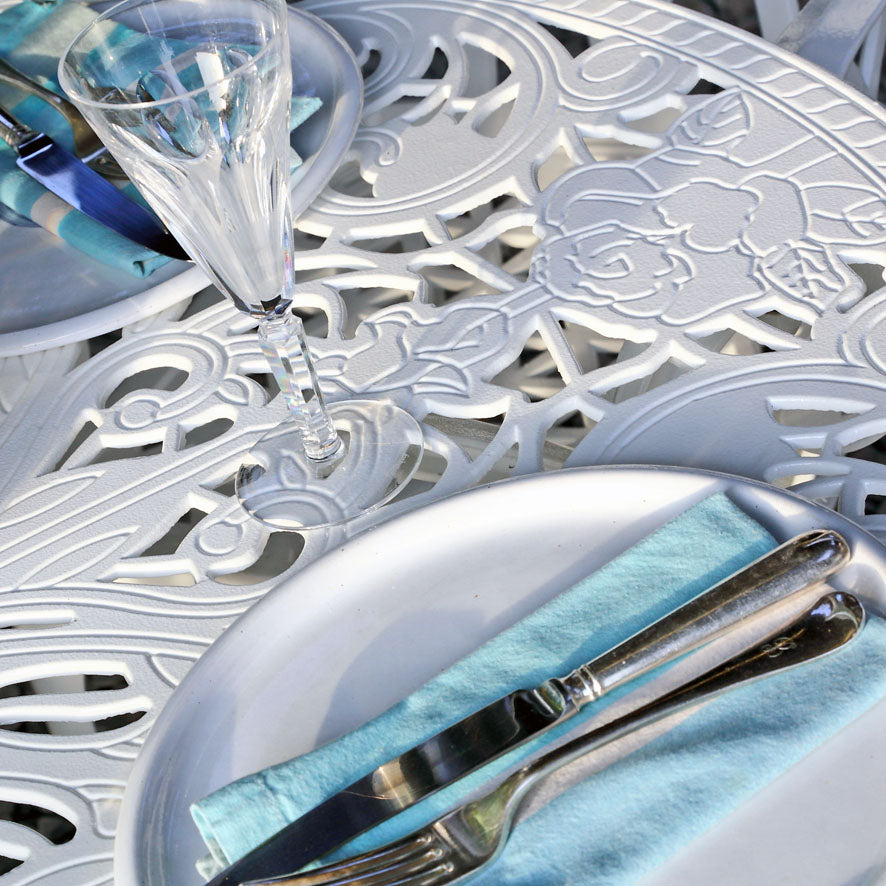 Flora Table 4 Seater Set - White