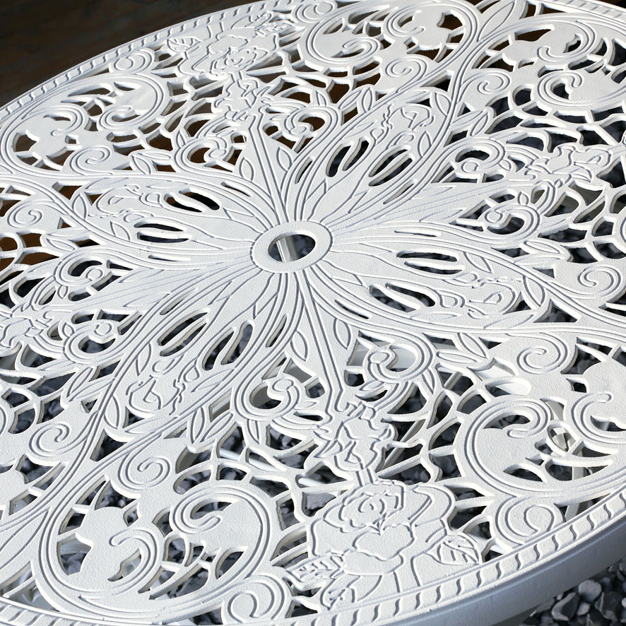 Flora Table 4 Seater Set - White