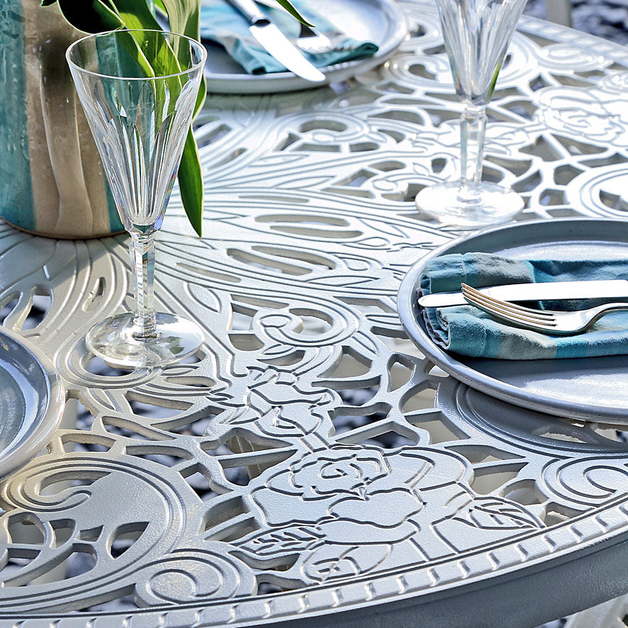 Flora Table 4 Seater Set - White