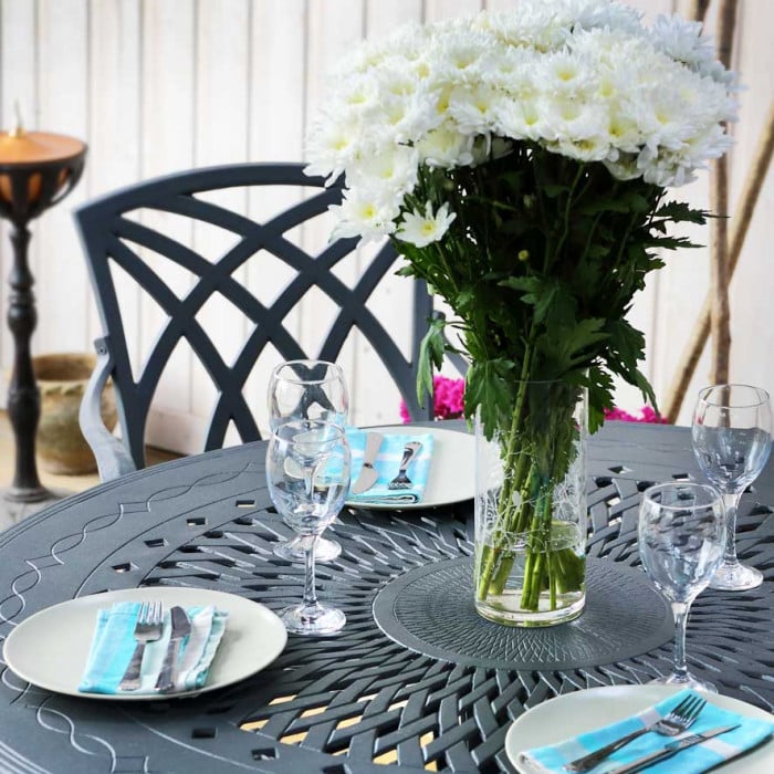 Amy Table 6 Seater Set - Slate