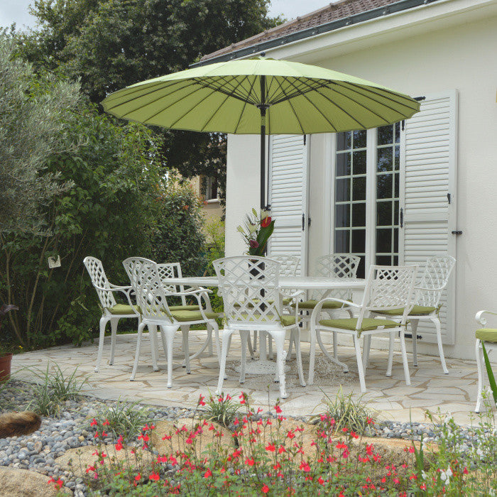 Catherine Table 6 Seater Set - White