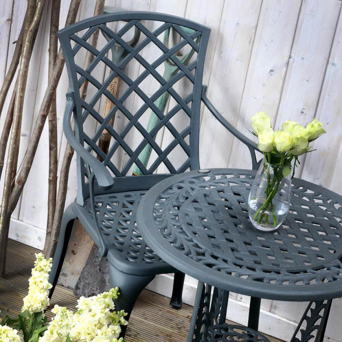 Ivy Bistro Table 2 Seater Set - Slate