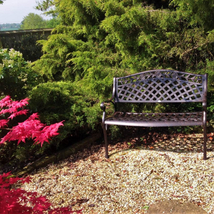 Rose Bench Set - Antique Bronze