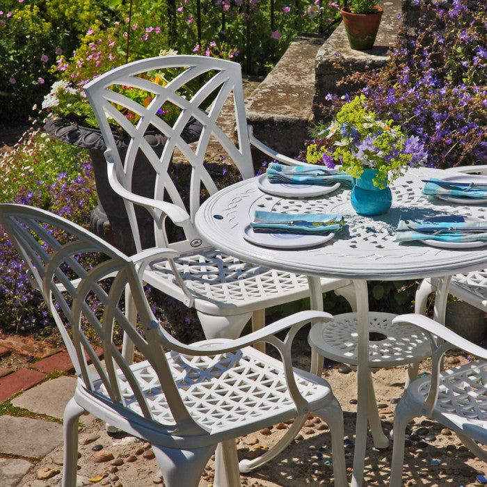 Anna Table 4 Seater Set - White