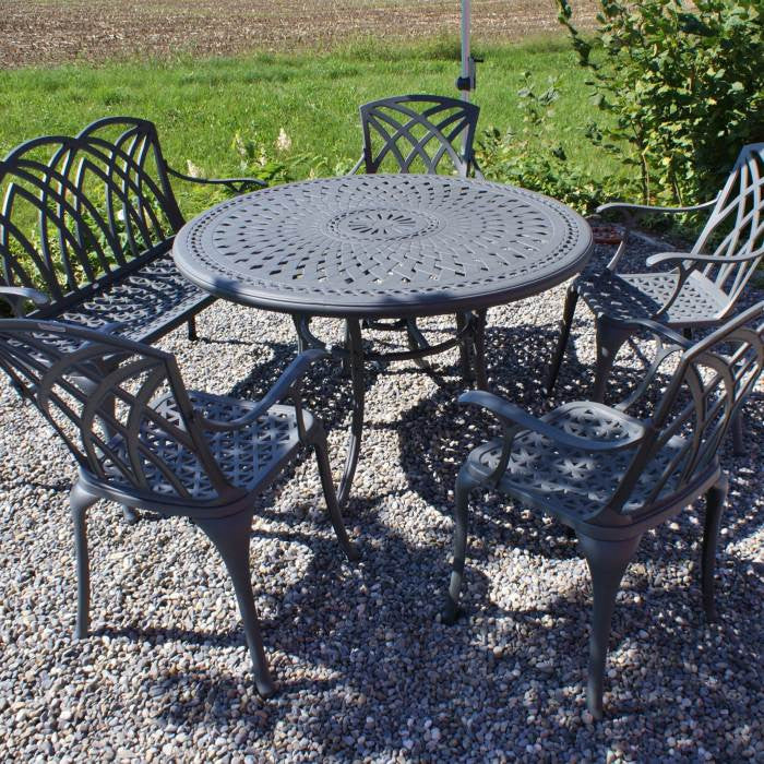 Alice Table 6 Seater Set - Slate