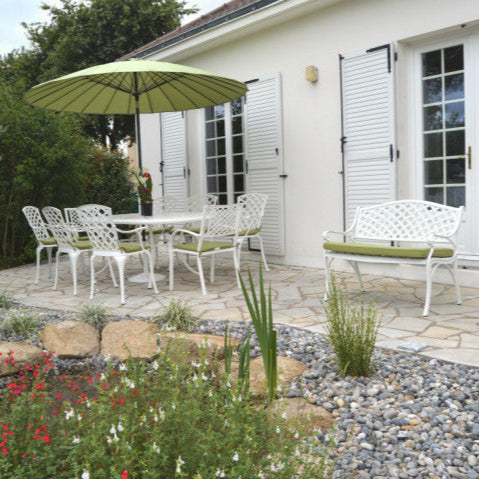 Catherine Table 6 Seater Set - White
