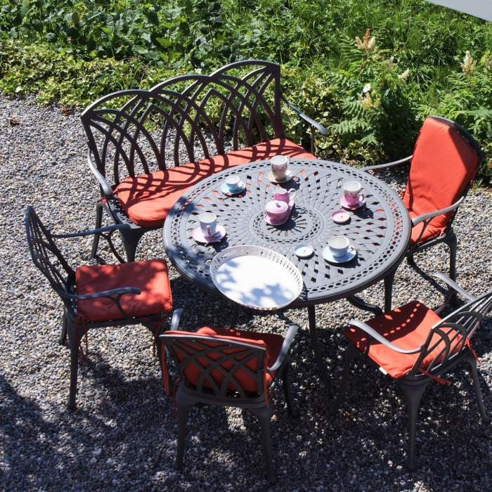 Alice Table 6 Seater Set - Slate