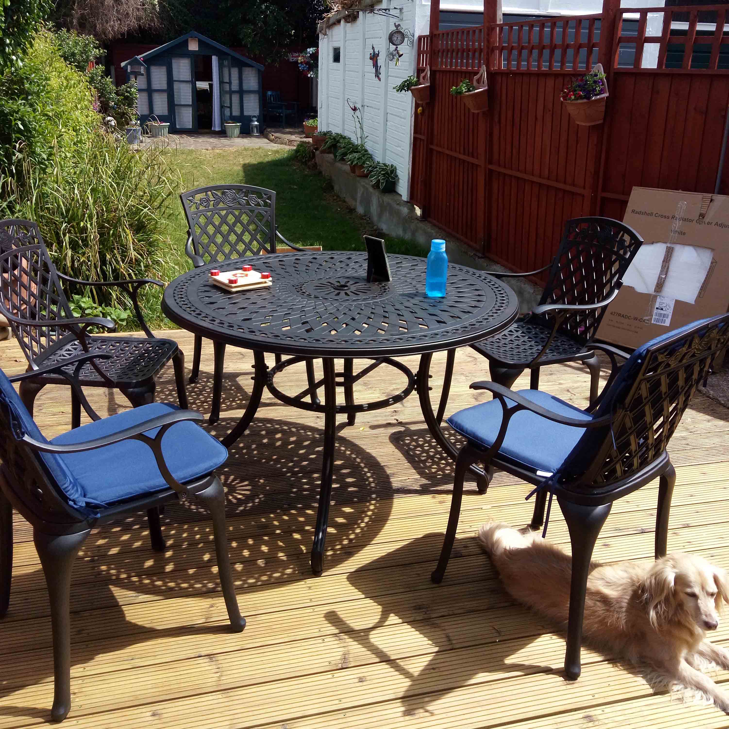 Alice Table 6 Seater Set - Antique Bronze