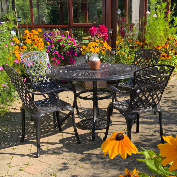 Alice Table 4 Seater Set - Antique Bronze