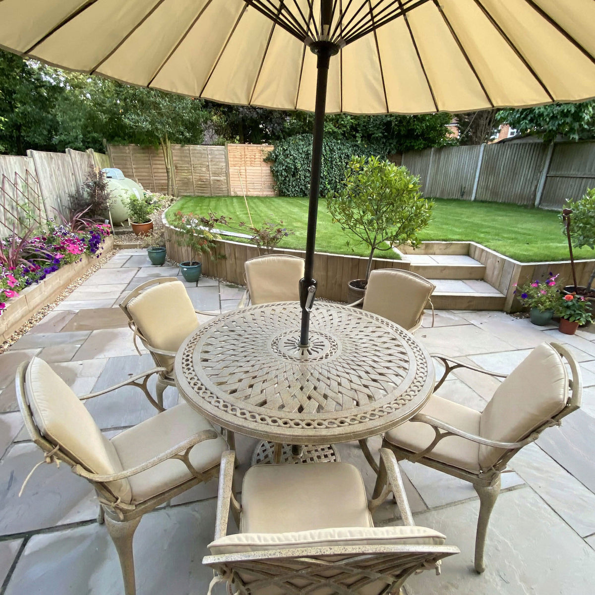 Alice Table 6 Seater Set - Sandstone