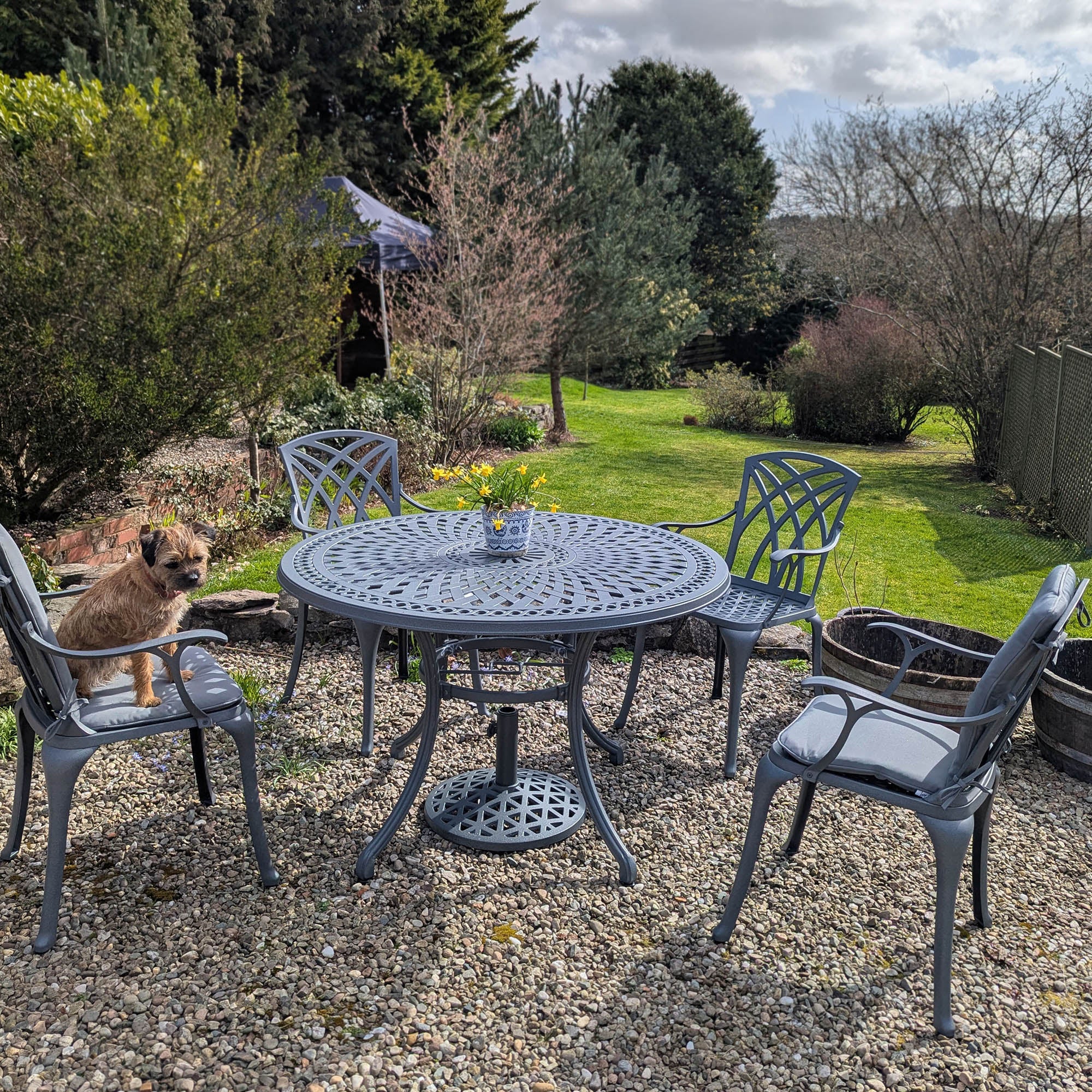 Alice Table 4 Seater Set - Slate