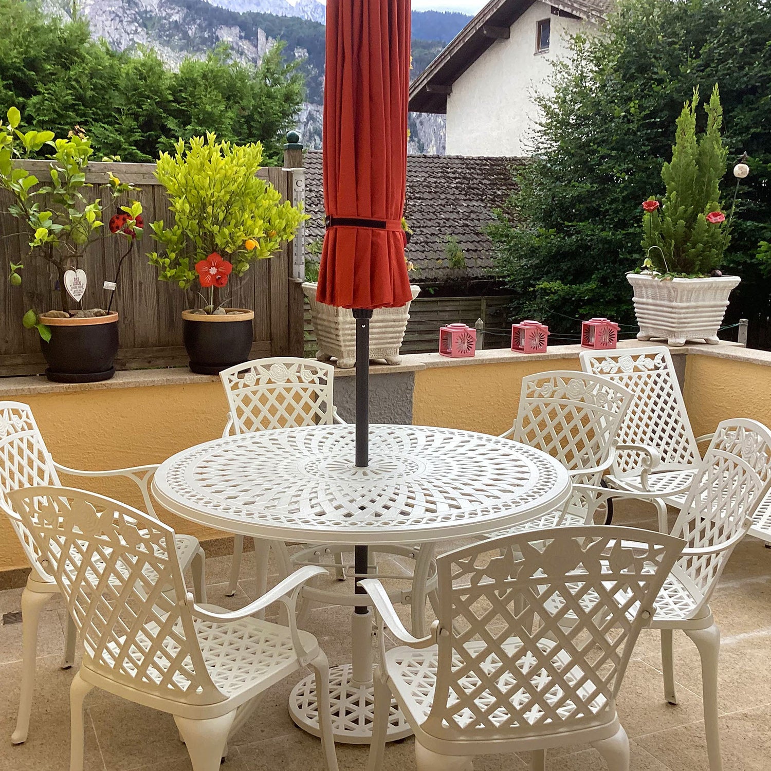 Alice Table 6 Seater Set - White