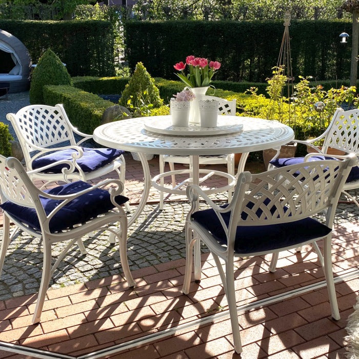 Alice Table 6 Seater Set - White