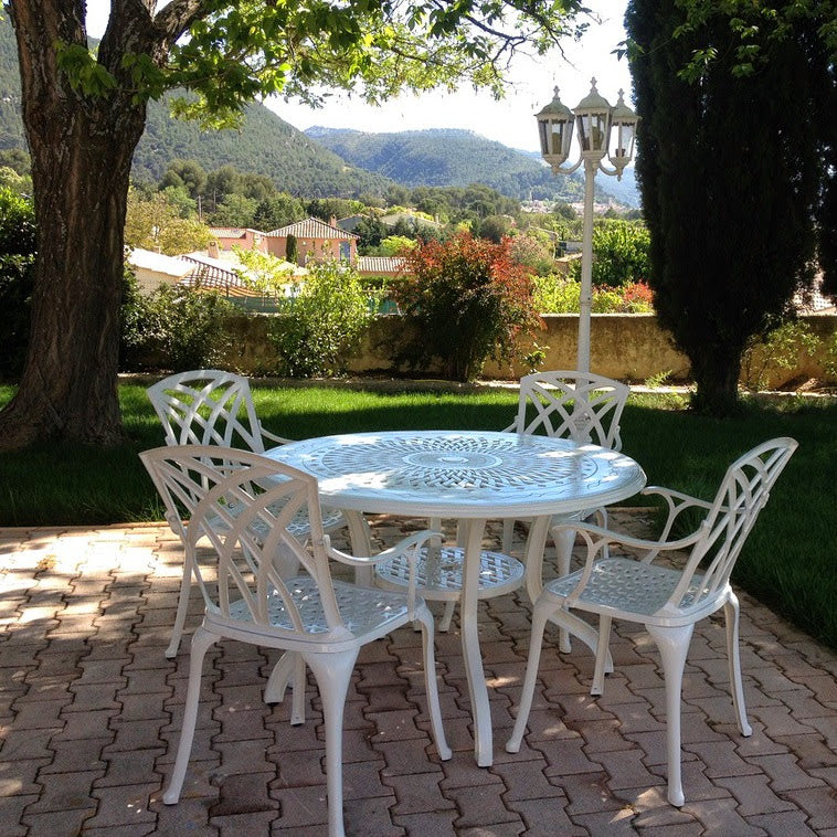 Amy Table 6 Seater Set - White