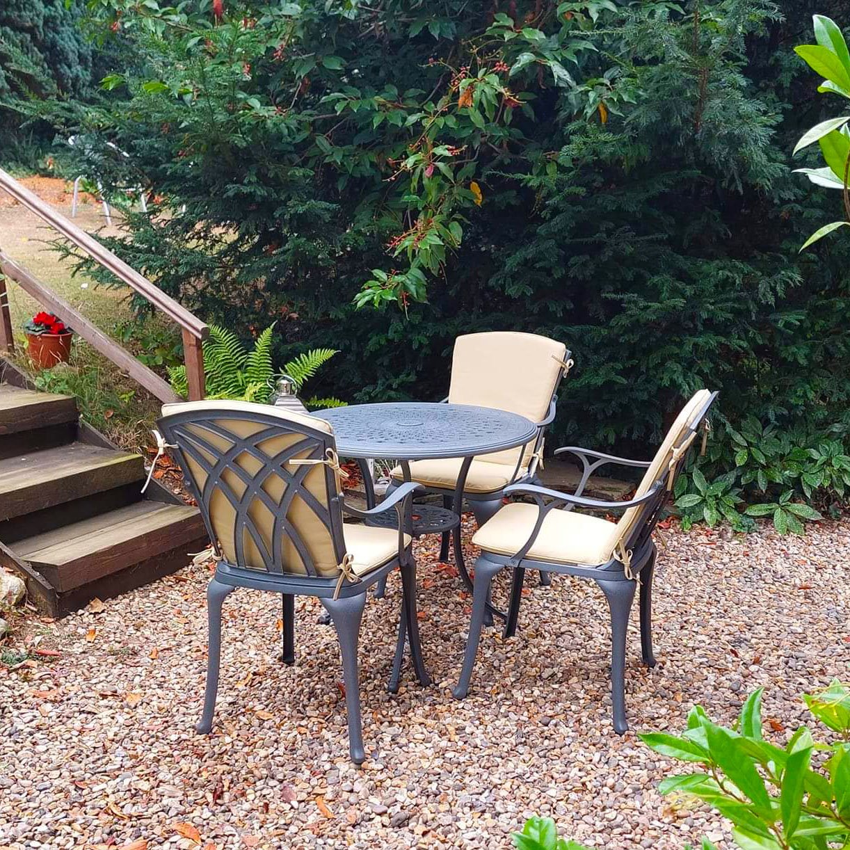 Anna Table 4 Seater Set - Slate