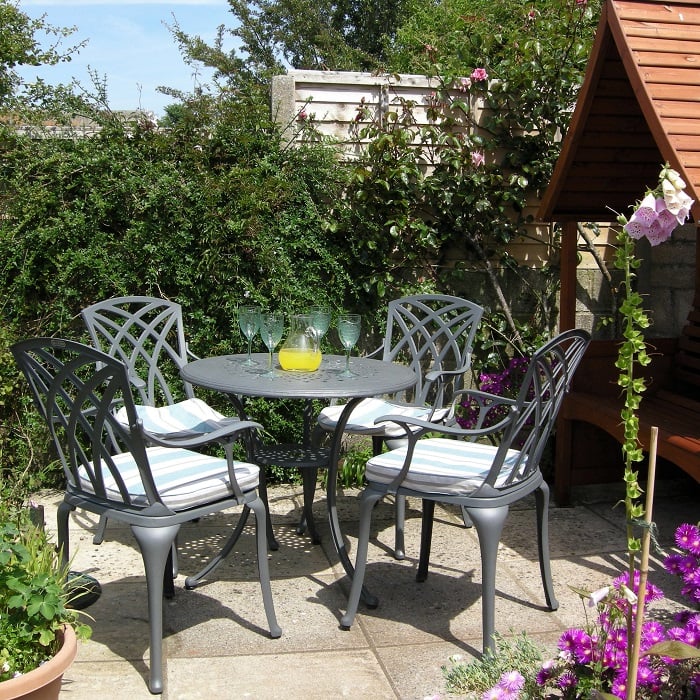 Anna Table 4 Seater Set - Slate