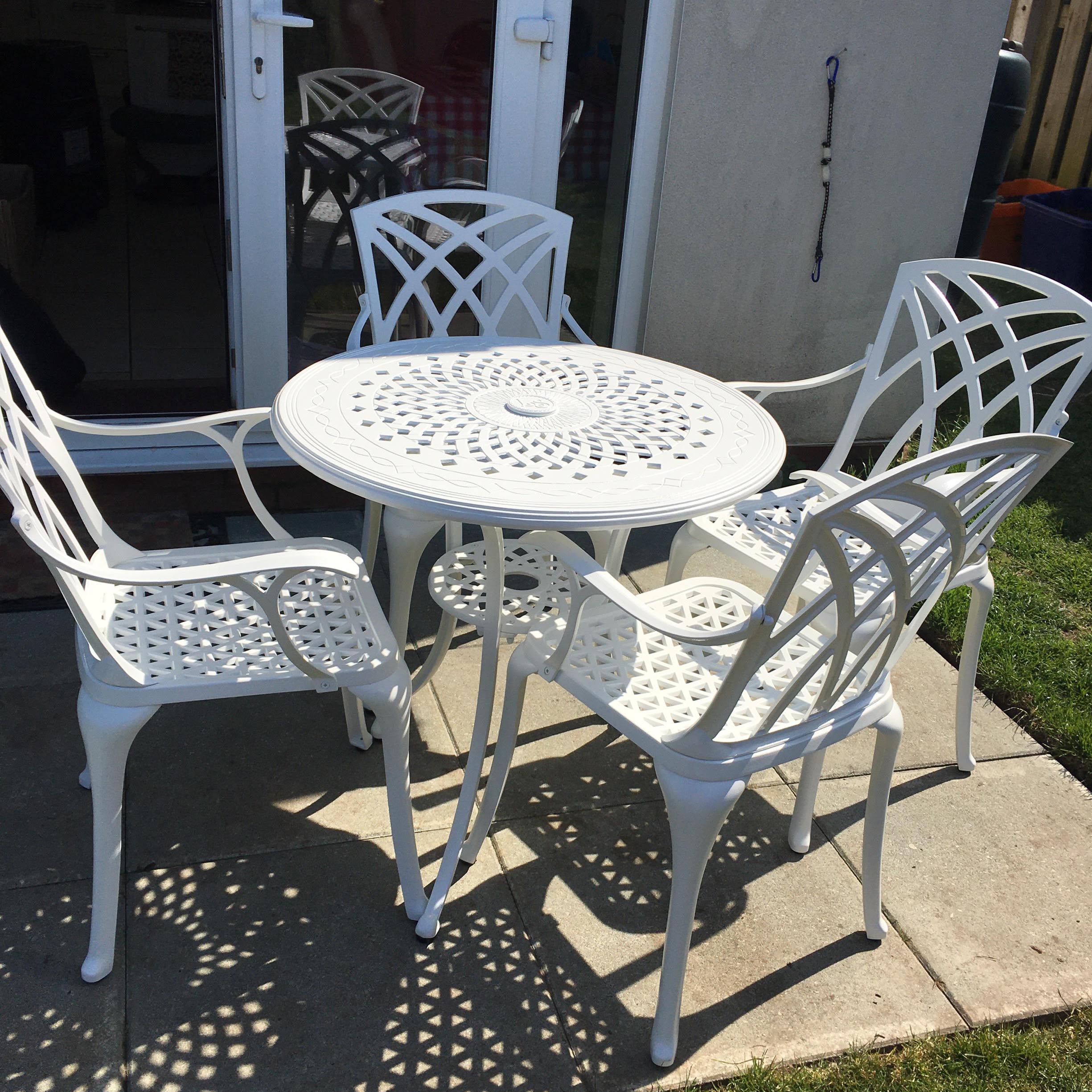 Anna Table 4 Seater Set - White