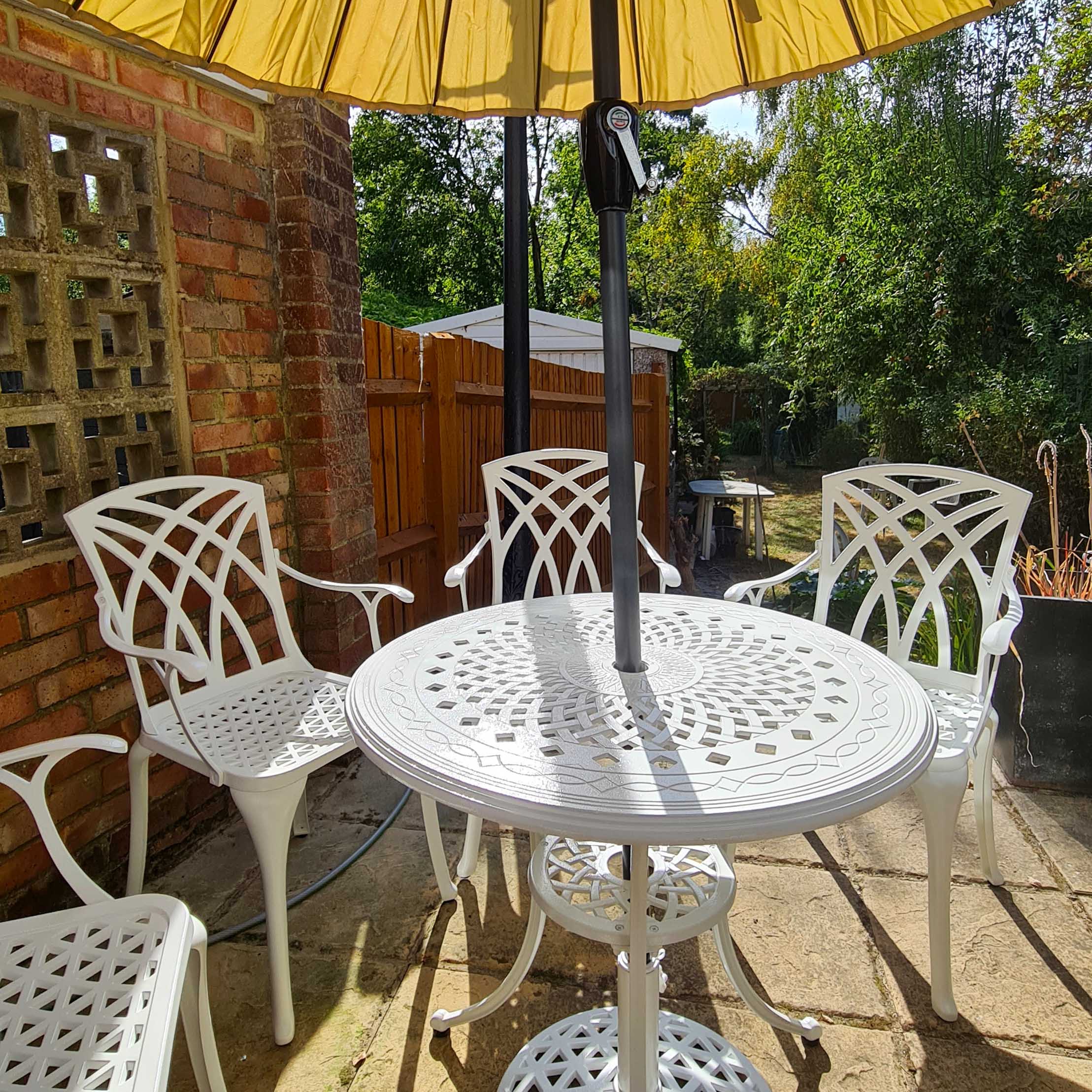 Anna Table 4 Seater Set - White