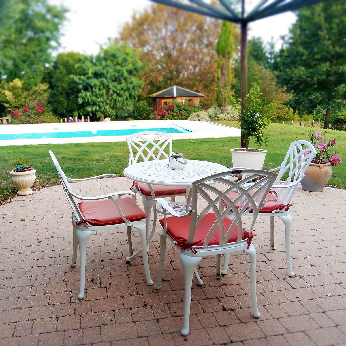 Anna Table 4 Seater Set - White