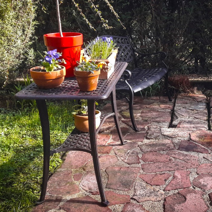 BBQ Table 2 Seater Set - Antique Bronze