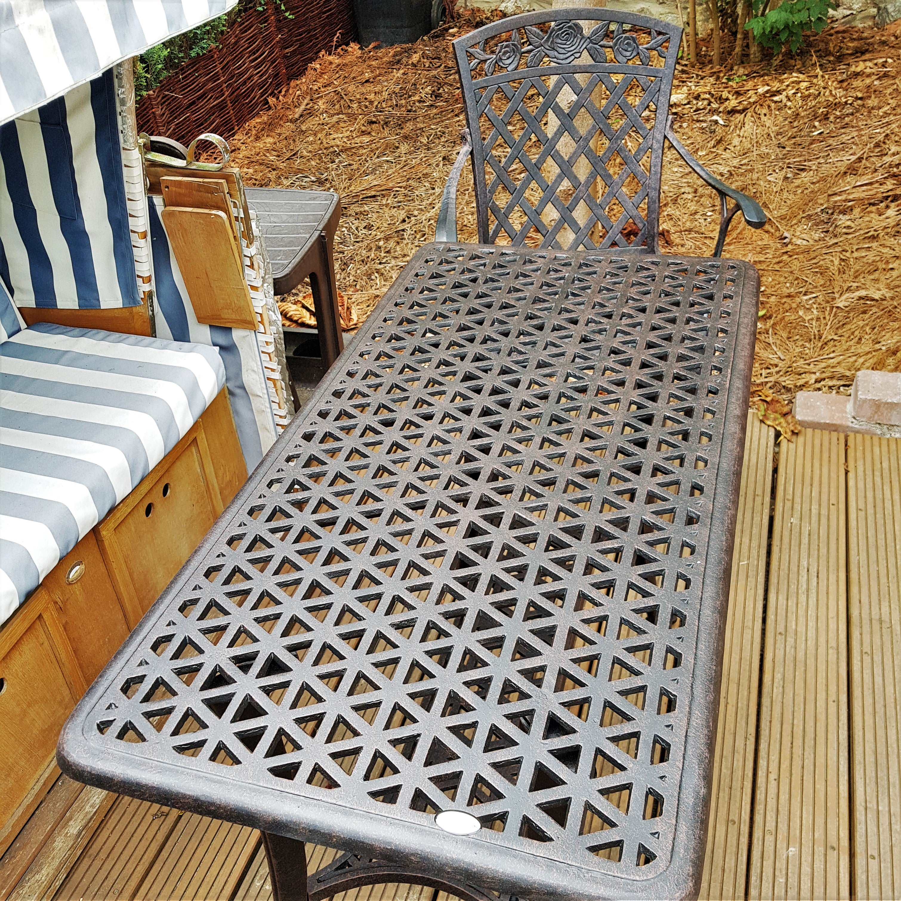 BBQ Table 2 Seater Set - Antique Bronze