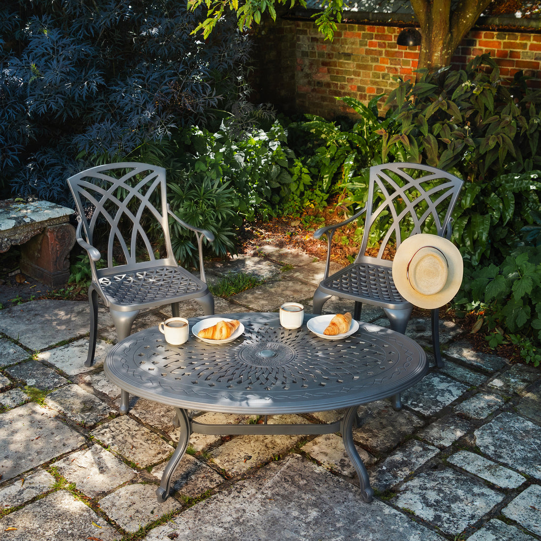 Bella Table 2 Seater Set - Slate Grey