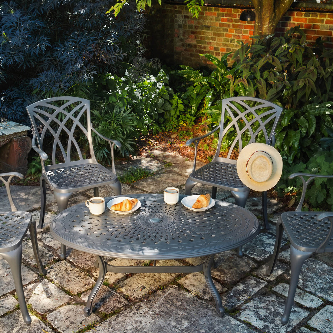 Bella Table 4 Seater Set - Slate Grey