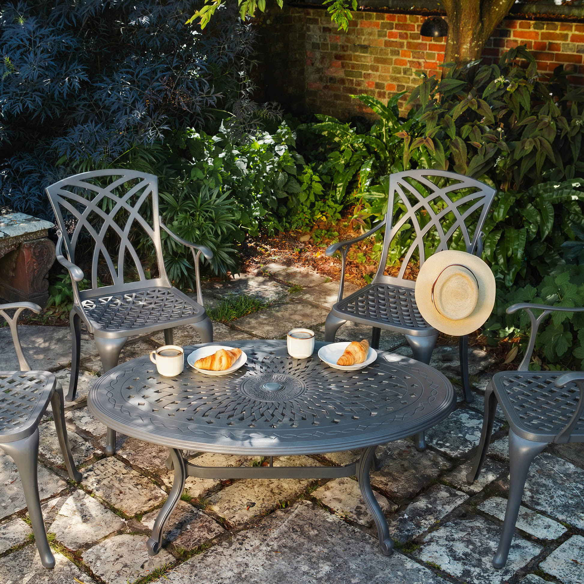 Bella Table 4 Seater Set - Slate Grey