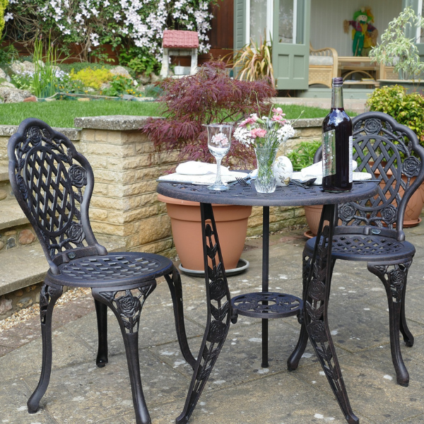 Rose Bistro 2 Seater Set - Antique Bronze