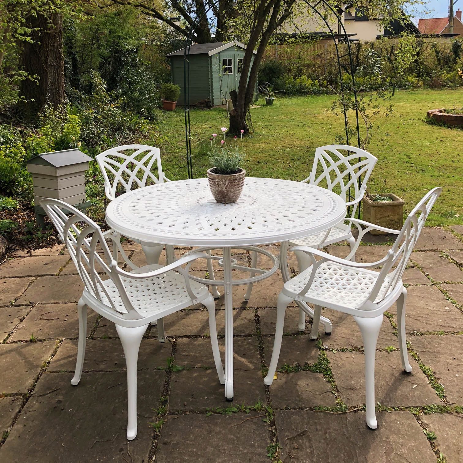 Alice Table 4 Seater Set - White