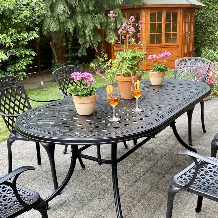 Catherine Table 6 Seater Set - Antique Bronze