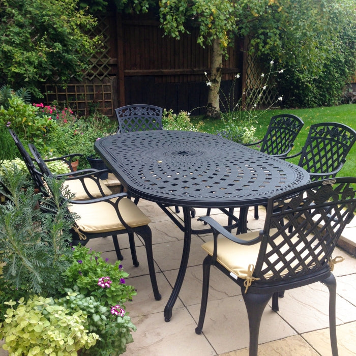 Catherine Table 6 Seater Set - Antique Bronze