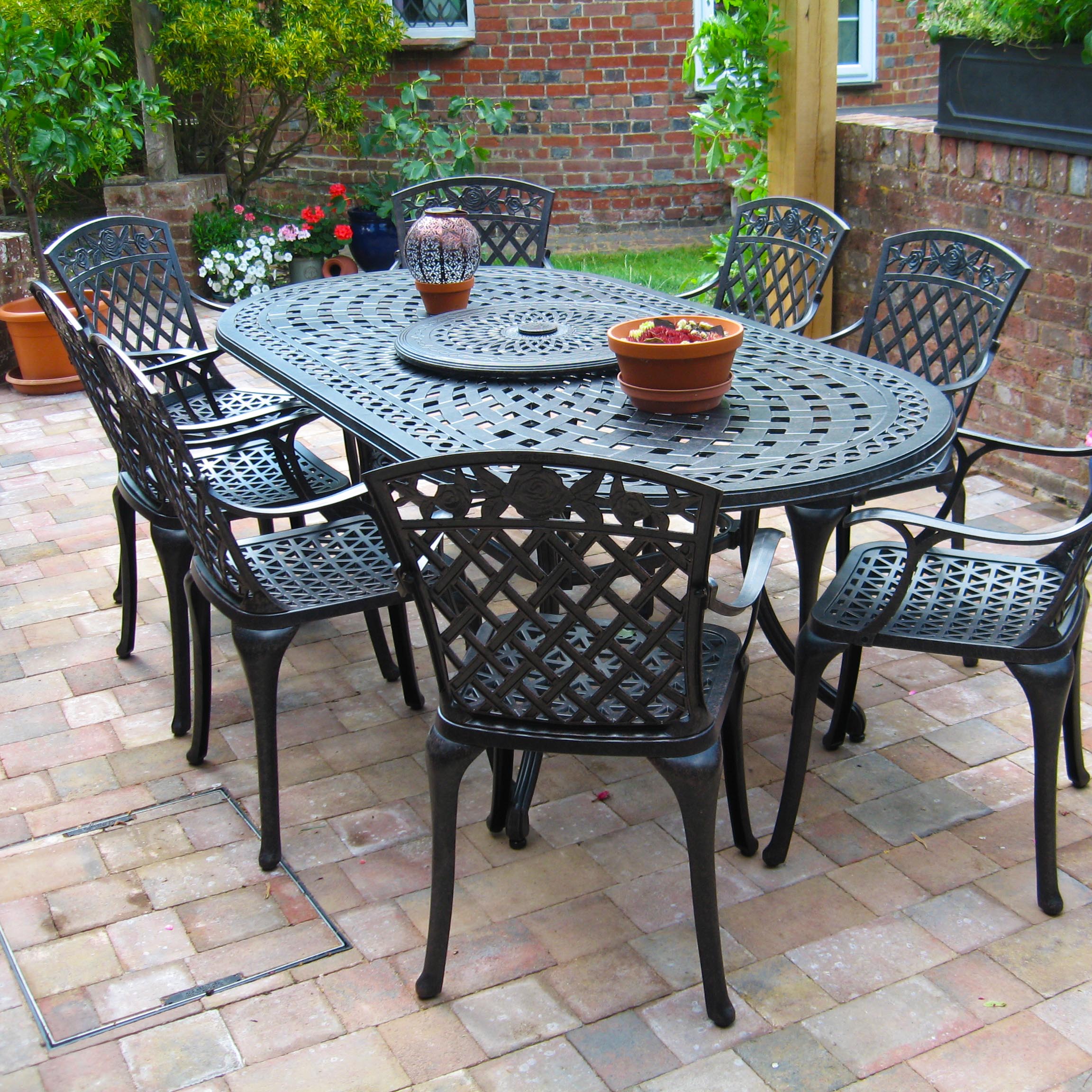 Catherine Table 6 Seater Set - Antique Bronze