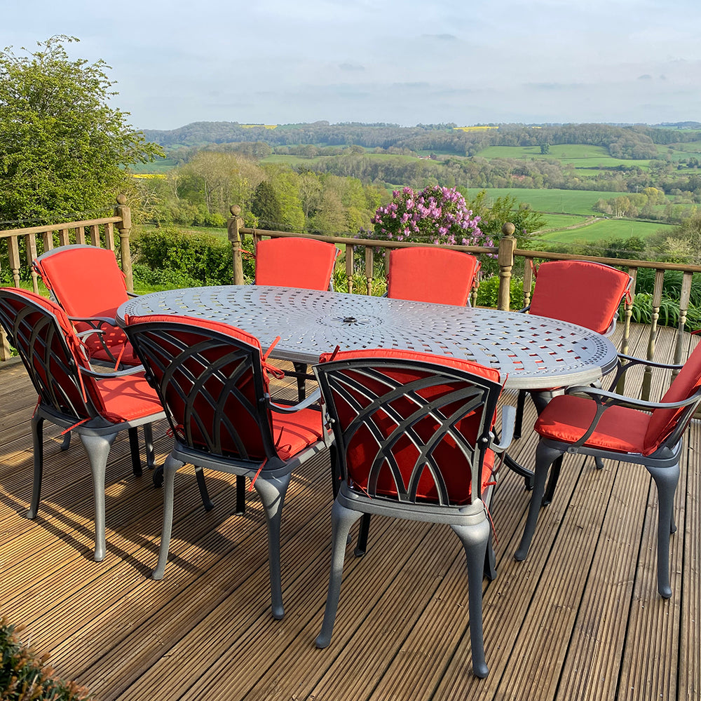 Catherine Table 8 Seater Set - Slate