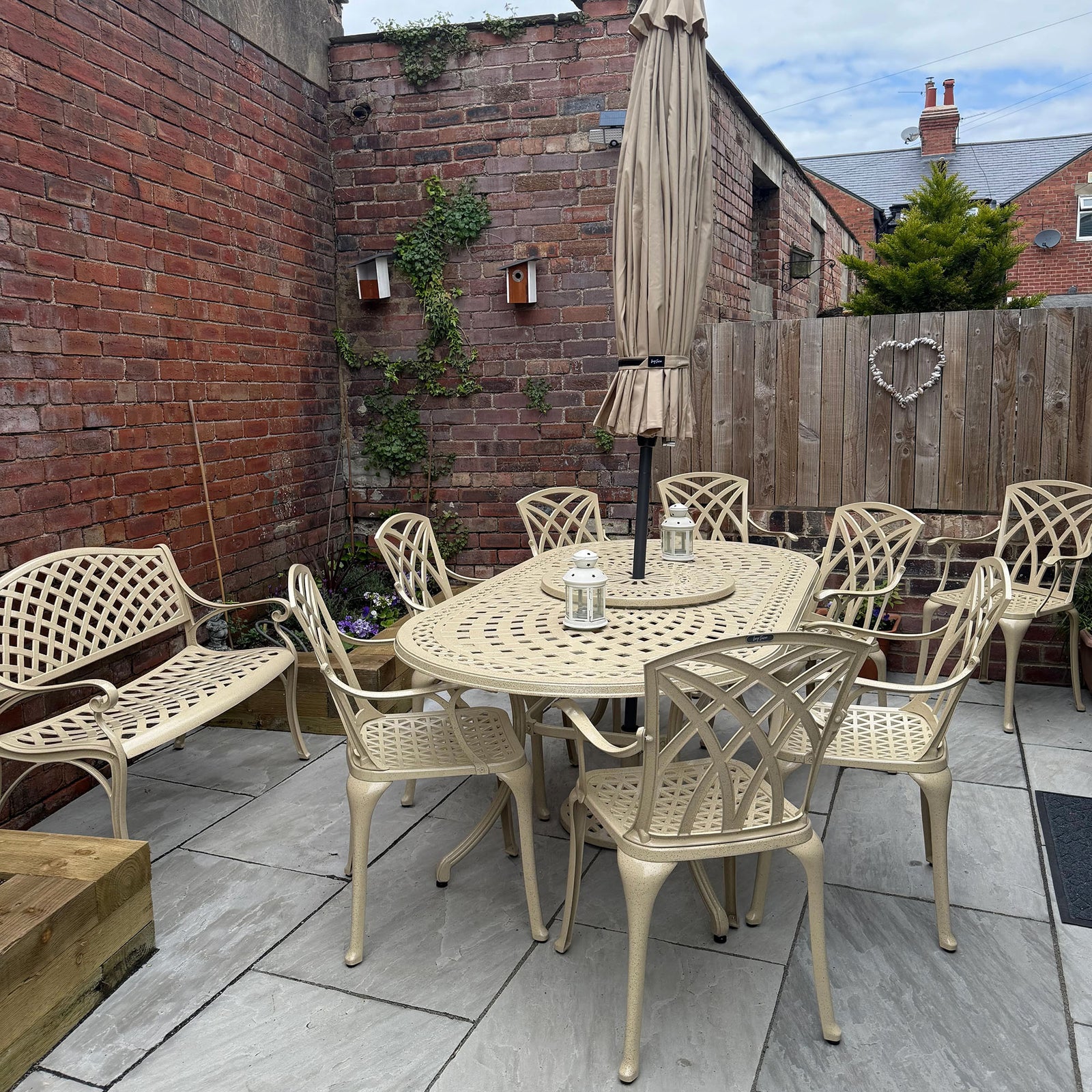 Catherine Table 8 Seater Set - Sandstone