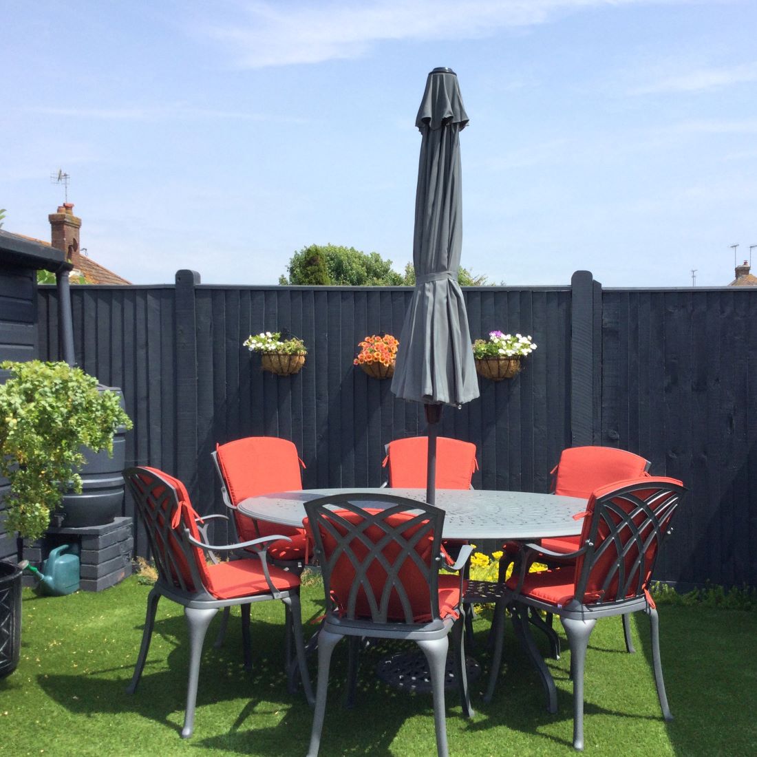 Charlotte Table 6 Seater Set - Slate Grey