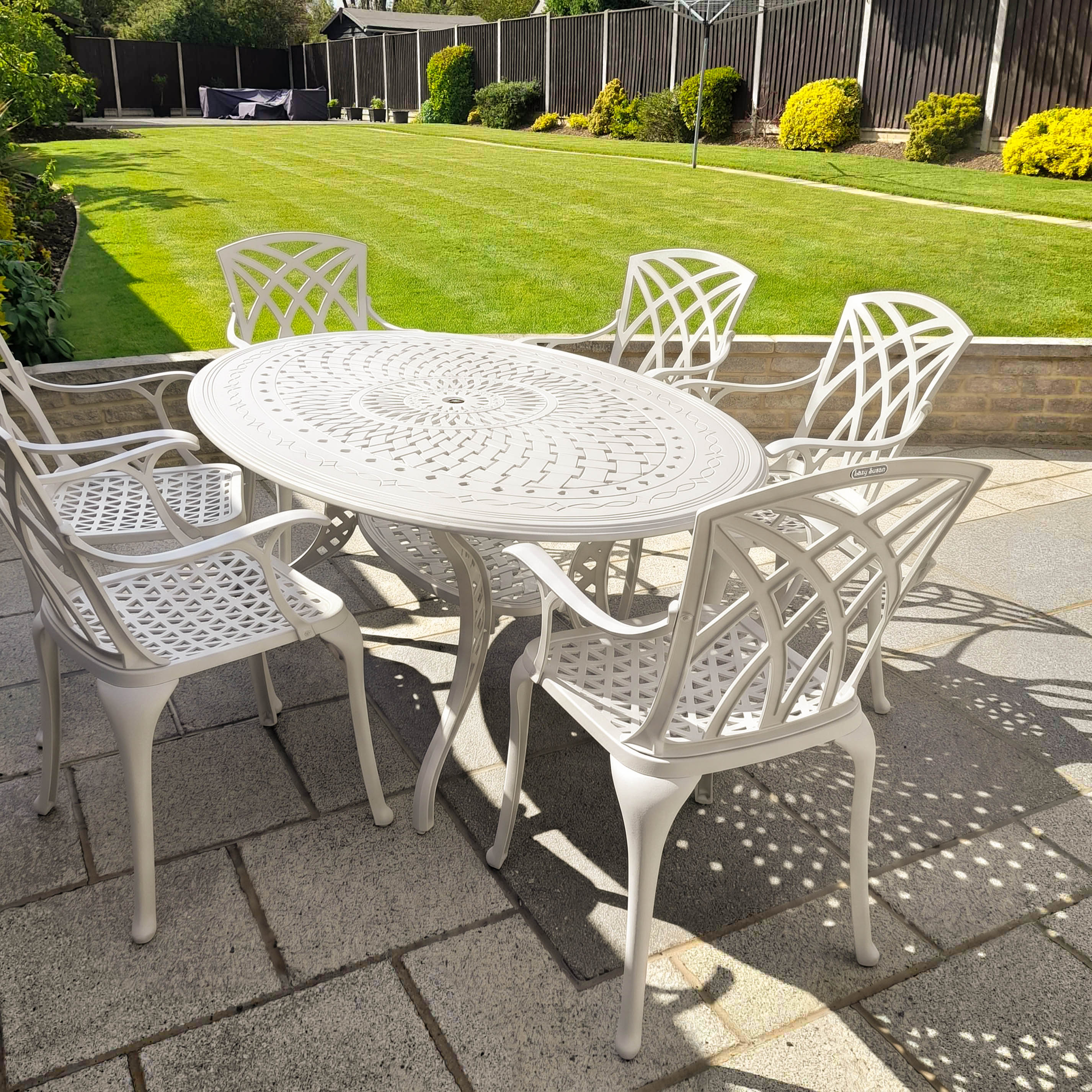 Charlotte Table 6 Seater Set - White