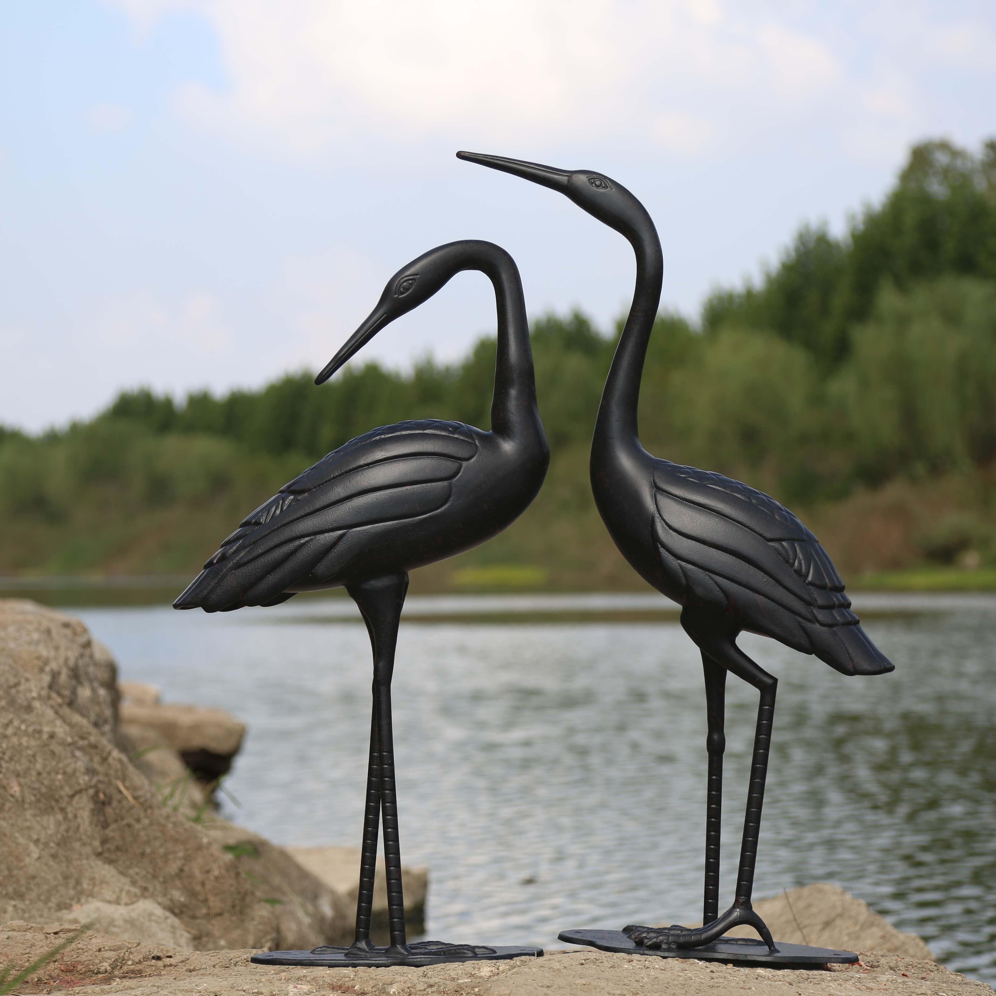 Crane Pair - Antique Bronze